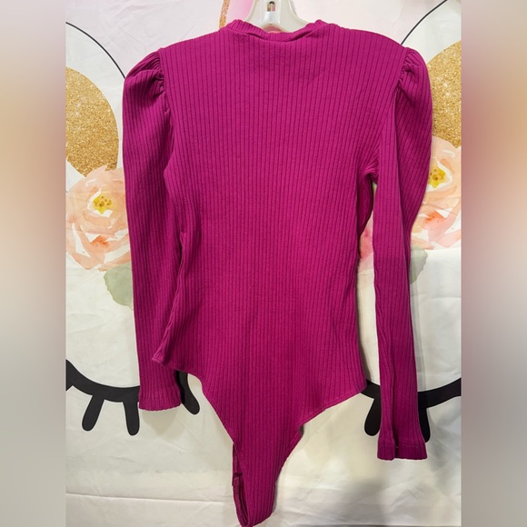 FARM Rio Fuchsia Ribbed Bodysuit - Picture 2 of 6